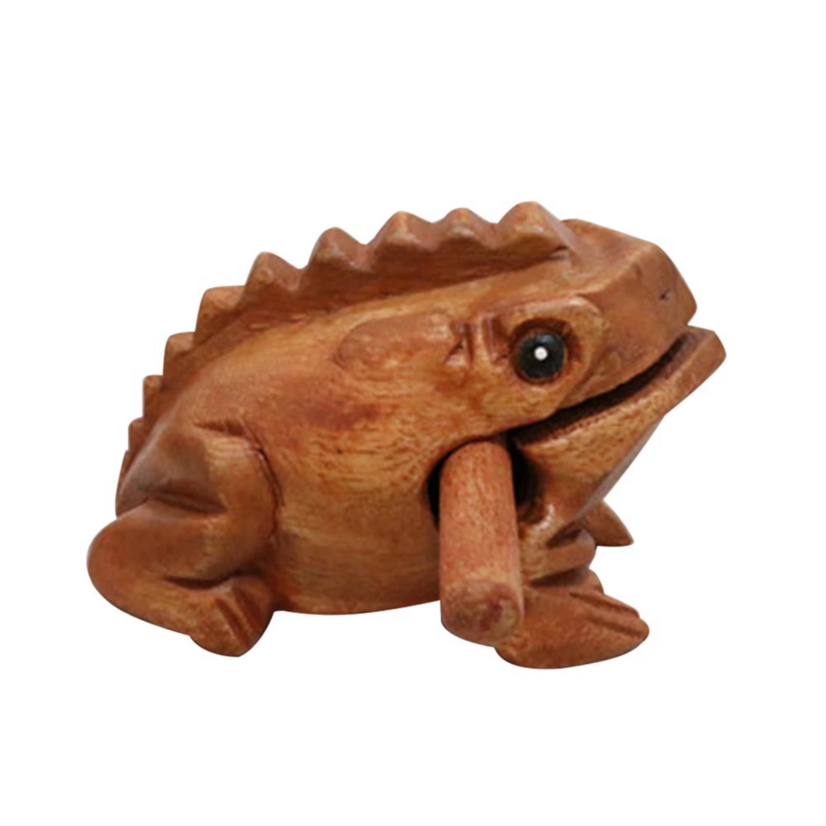 

Carved Croaking Wood Percussion Musical Sound Wood Frog Tone Block Toys About 10x6x6cm