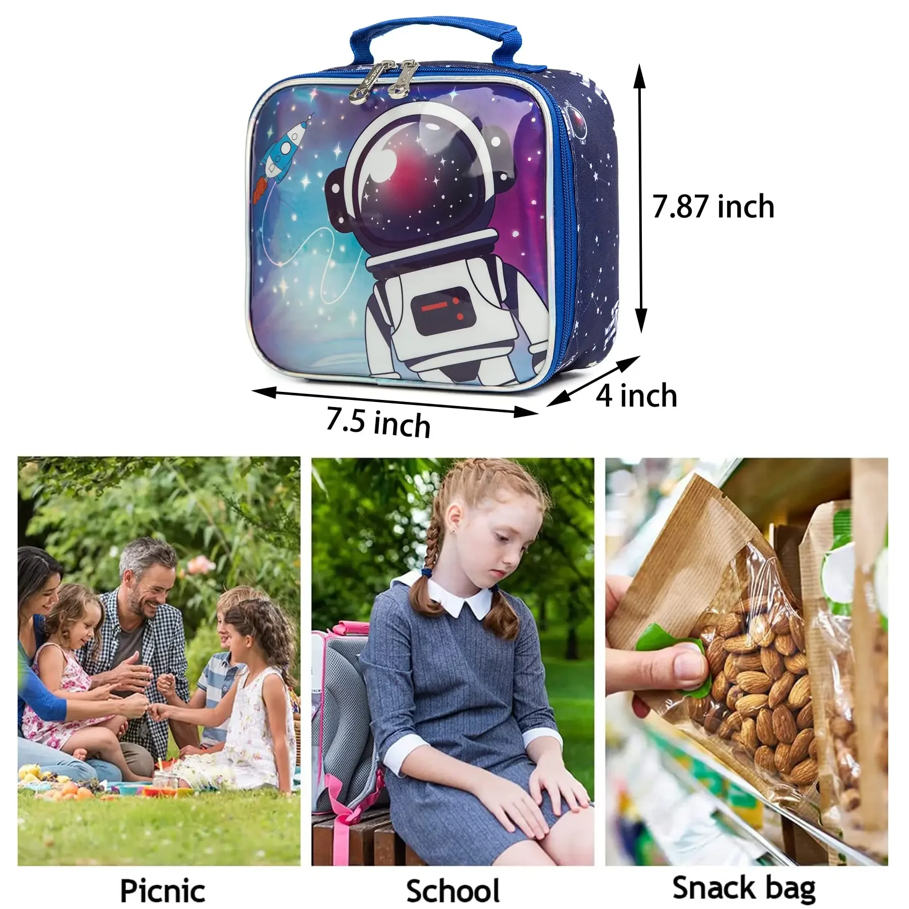 BIKAB 3pcs Boys School Bags Astronaut Backpack with Dinosaurs and Kawaii Cartoon for Kids  School Backpack  Kids Bags for Girls