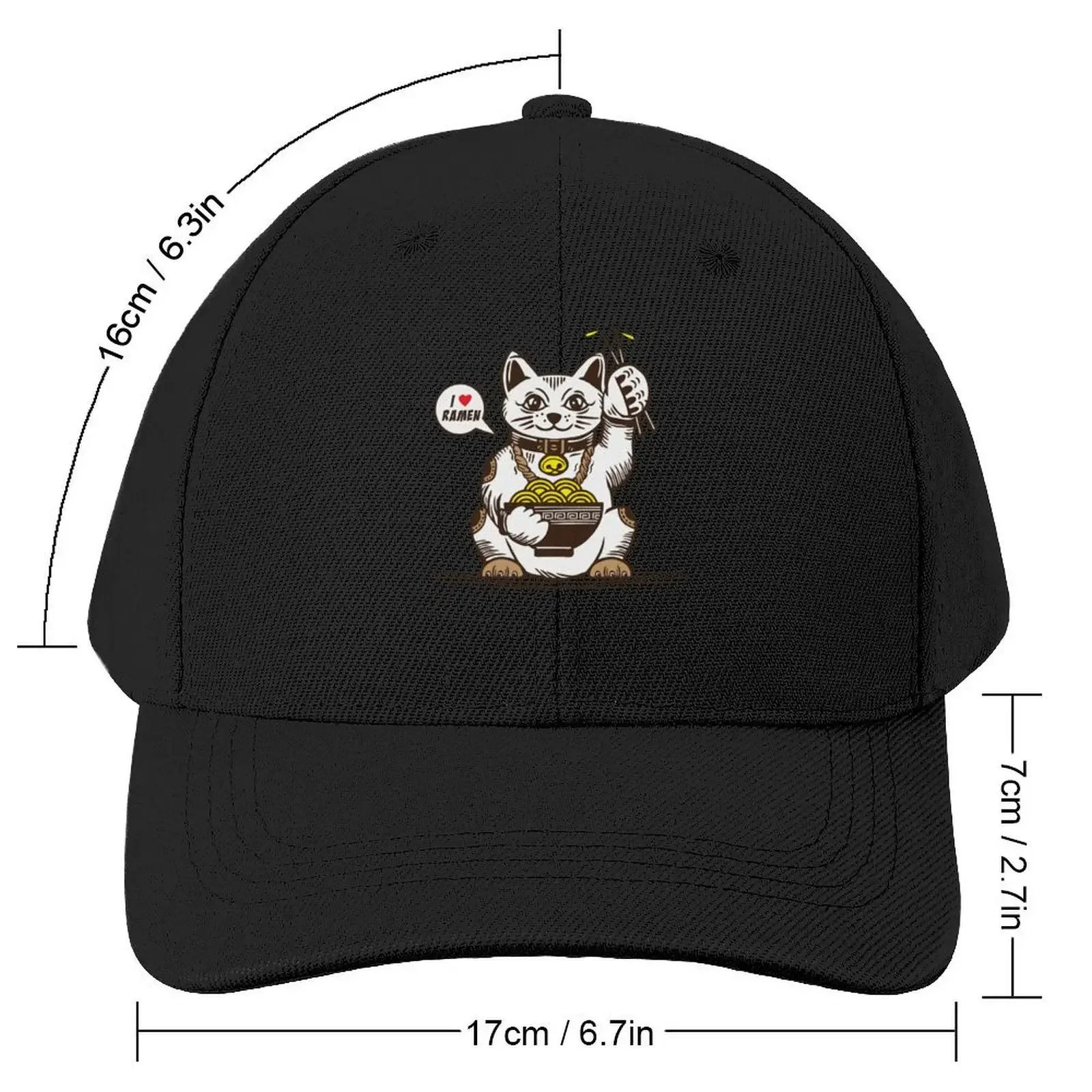 Maneki-neko Portion Of Ramen Baseball Cap Luxury Hat custom Hat Golf Hat Man Women's