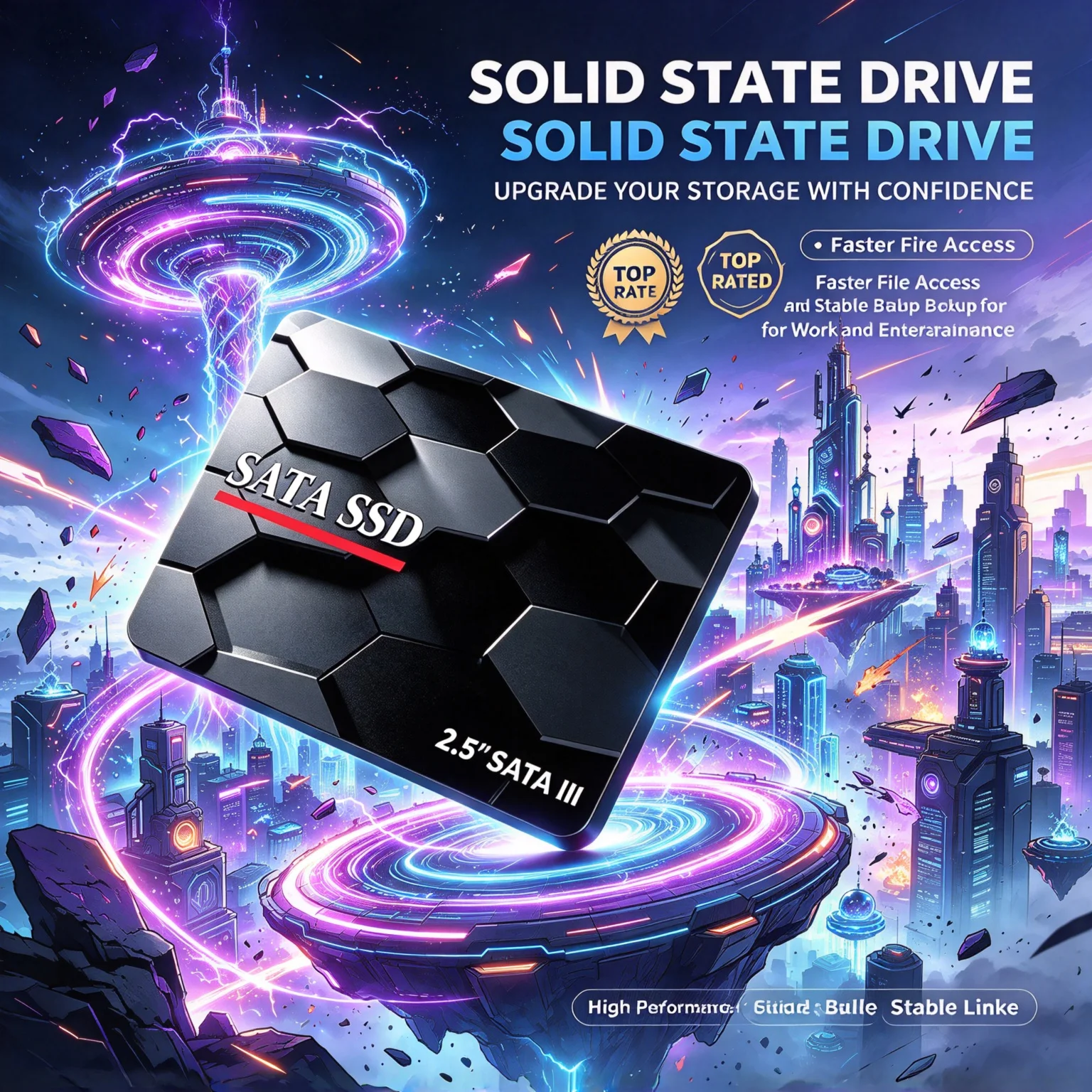 2.5-Inch SATA III SSD Embedded, Solid State Disk, 4TB/1TB/2TB/500GB, Hard Drive, Notebook, PC, Computer, Laptop, Orion Fusion