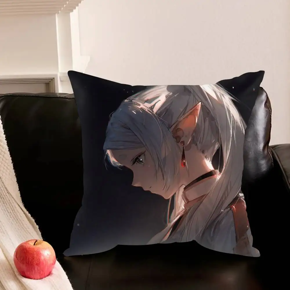 Frieren S-Sousou N-No F-Frieren  Various Sizes Square Pillowcase For Car Home Bedchamber Decor