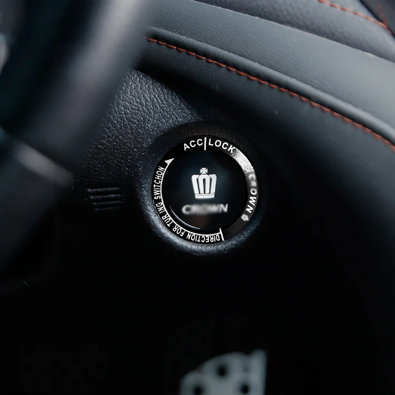 Automobile start button decorative sticker is suitable for Toyota Crown one-button start interior modification accessories.