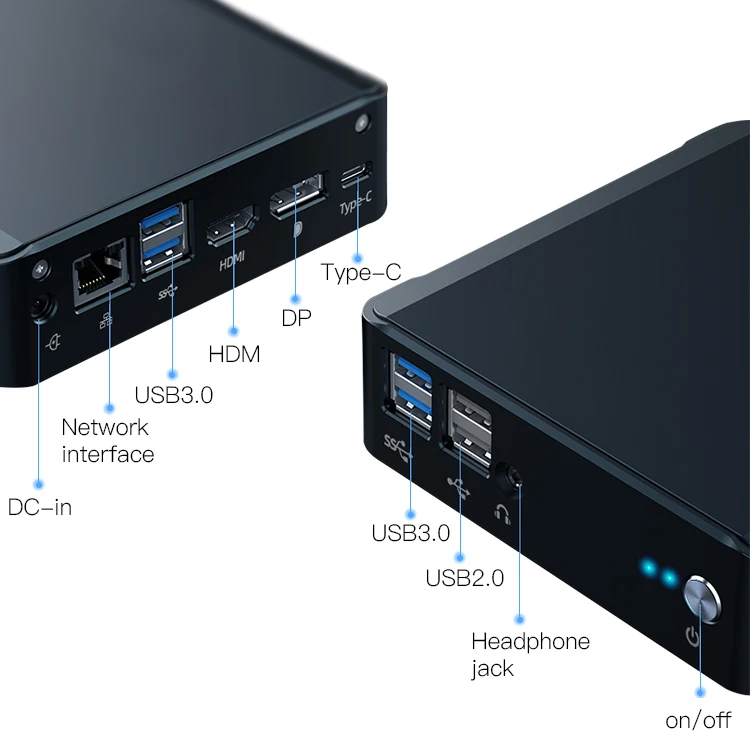 Toposh  Mini PC I7 8665 RAM 8GB/16GB with SSD HDD gaming computer hardware