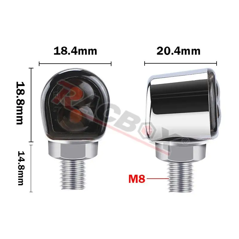 Aluminium Mini LED Motorcycle Turn Signal Light Amber Flashing Blinker Clignotant for Honda Suzuki Dirt Street Bike Cafe 12V 8mm