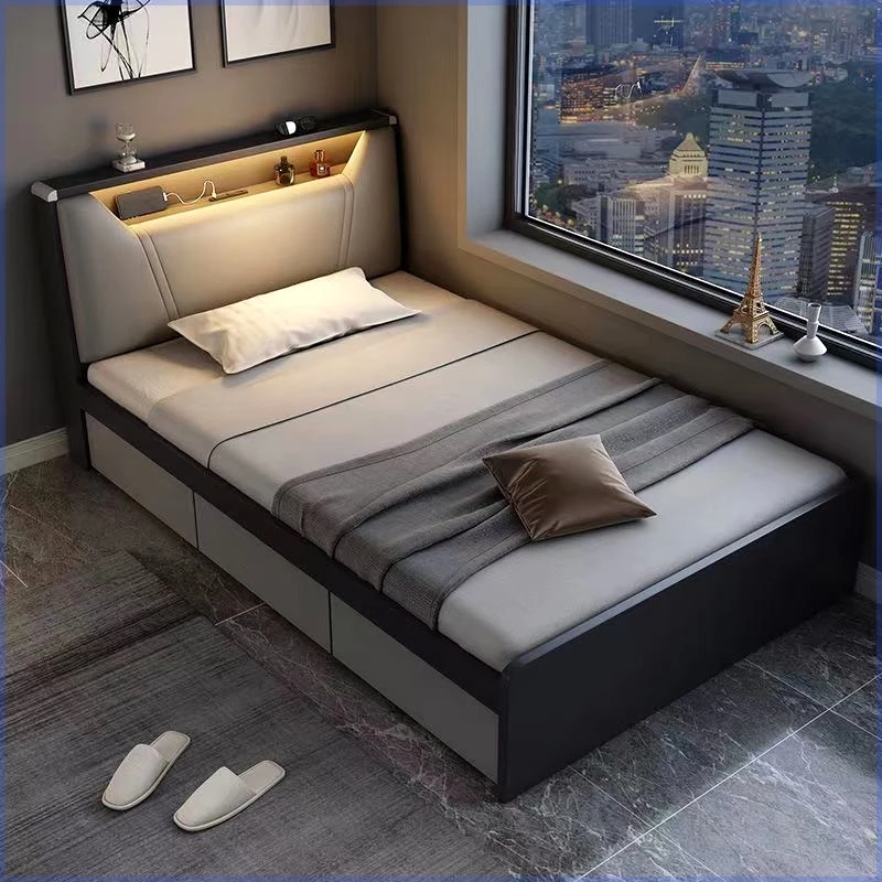 

Modern Aesthetic Bed Night Lamp Electronic Children Single Bed Lounge Tatami Somieres Y Marcos De Cama Bedroom Furniture
