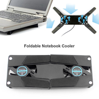 USB Powered Laptop Cooling Pad with Double 60mm Fans Foldable Cooler Pad Laptop Stand for Notebook Laptop PC Computer