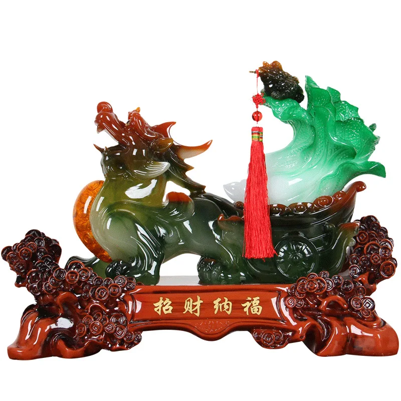 Chinese Lucky Pixiu Ornaments Golden Chan Hotel Business Gifts Jade Cabbage Opening Gift Handicraft Home Decoration