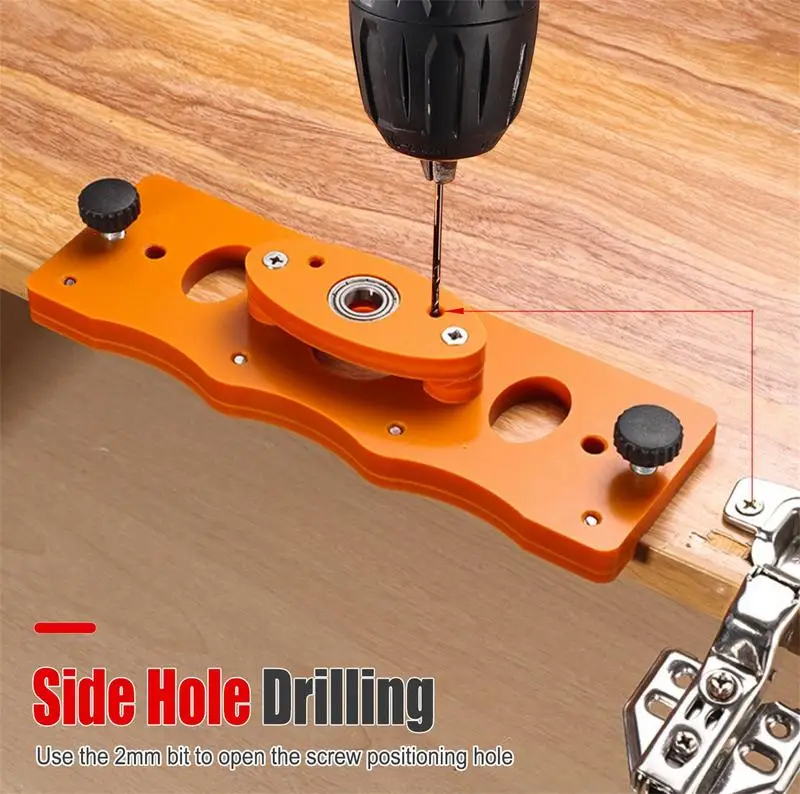

Hinge Jig Drill Guide 35mm Hole Locator Hinge Drill Guide Low Noise Drilling Opener High Precision Woodworking Tool For Hardware