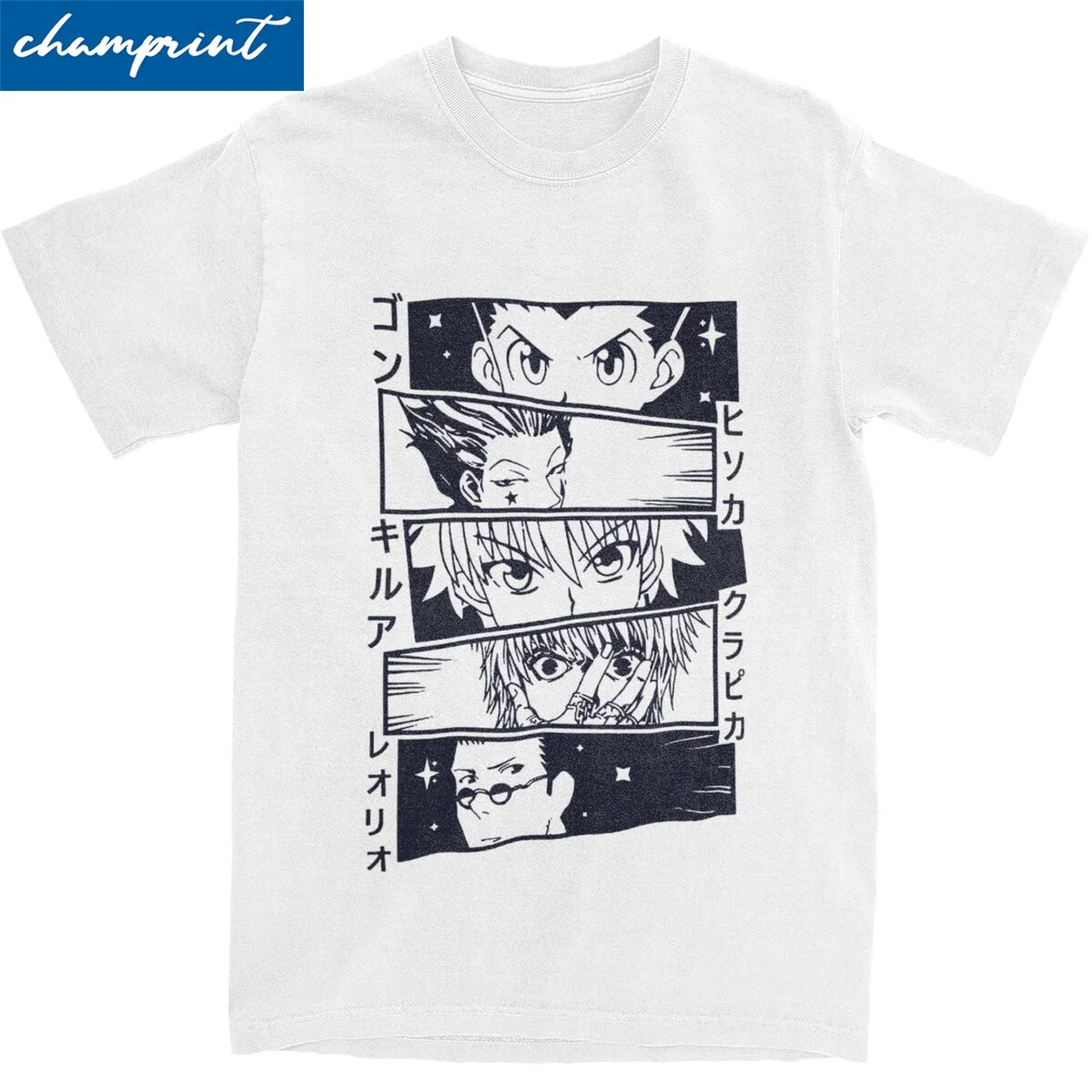 Hunter X Hunter Kurapika Gon Killua Leorio Hisoka T Shirts 100% Cotton Cool T-Shirts Round Neck HXH Manga Tee Shirt Tops Classic