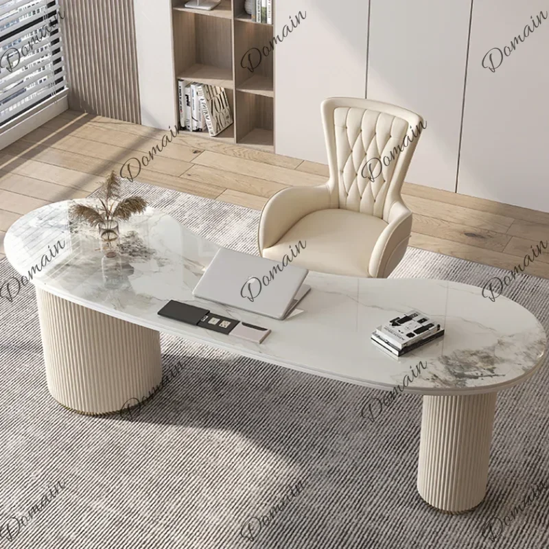 46XX Minimalist Sintered Stone Computer Desk Writing Desk Beauty Salon Medical Beauty Consultation Reception Desk Office Furnitu