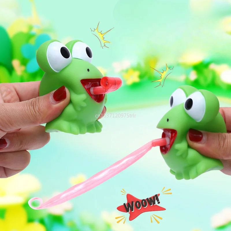 

Children Creative Decompression Fidget Toys Pinch Frog Dinosaur Sticking Tongue Out Relieve Stress Toy Gifts for Kids