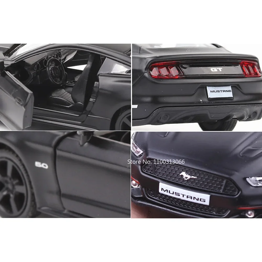 1:36 Ford Mustang รุ่นรถยนต์ของเล่นล้อดึงกลับรถขนาดเล็ก 2 ประตูเปิดดึงกลับรถขนาดเล็กเด็กวัยหัดเดินเด็กของขวัญ