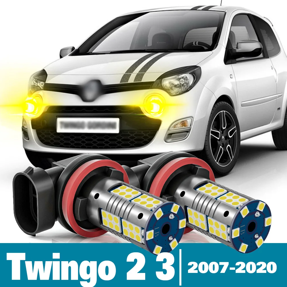 2pcs LED Fog Light For Renault Twingo 2 3 Accessories 2007 2008 2009 2010 2011 2012 2013 2014 2015 2016 2017 2018 2019 2020