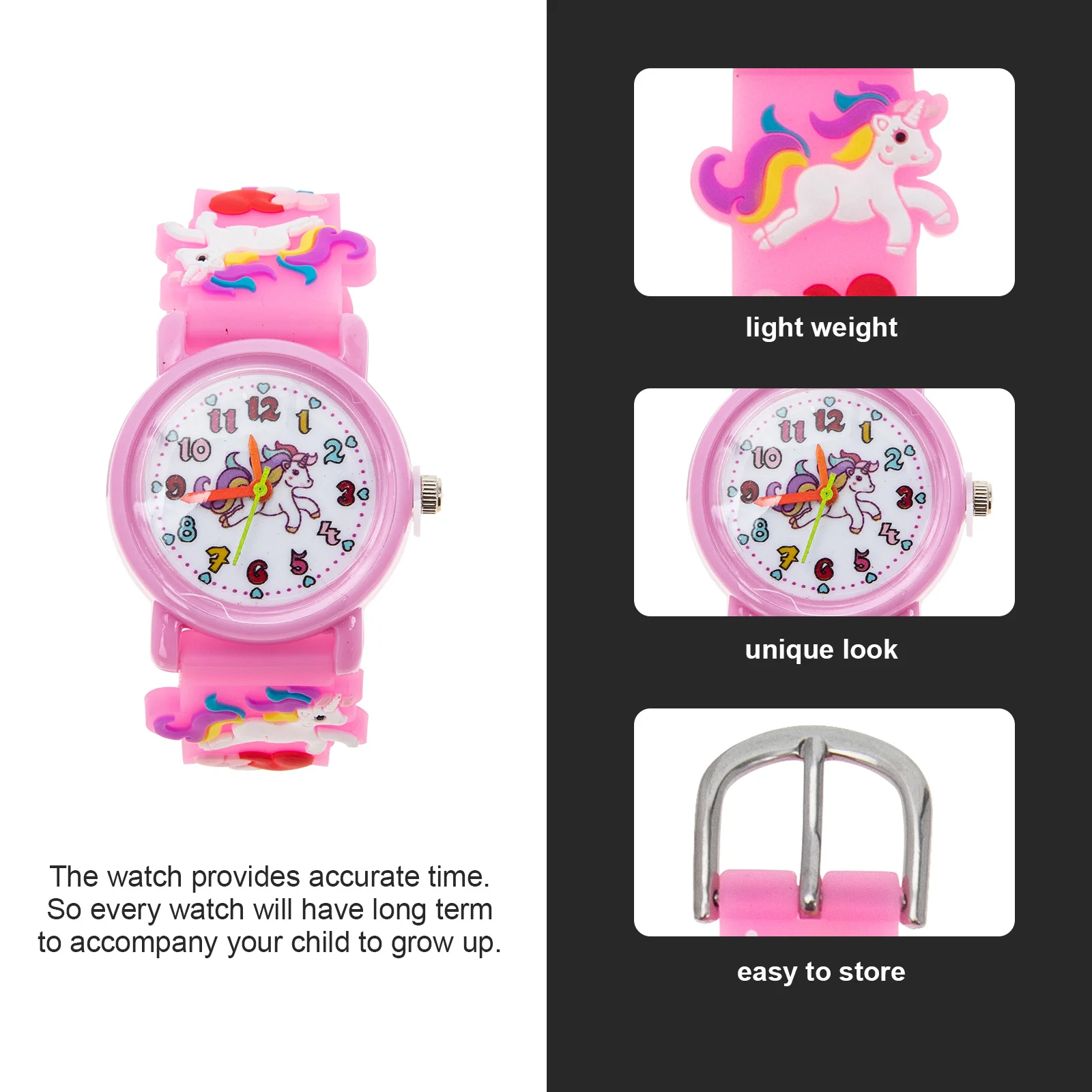 

Children Student Watch Kids Waterproof Unicorn Digital Wristwatch For Toddler Girls 3D Cartoon Quartz Timepiece