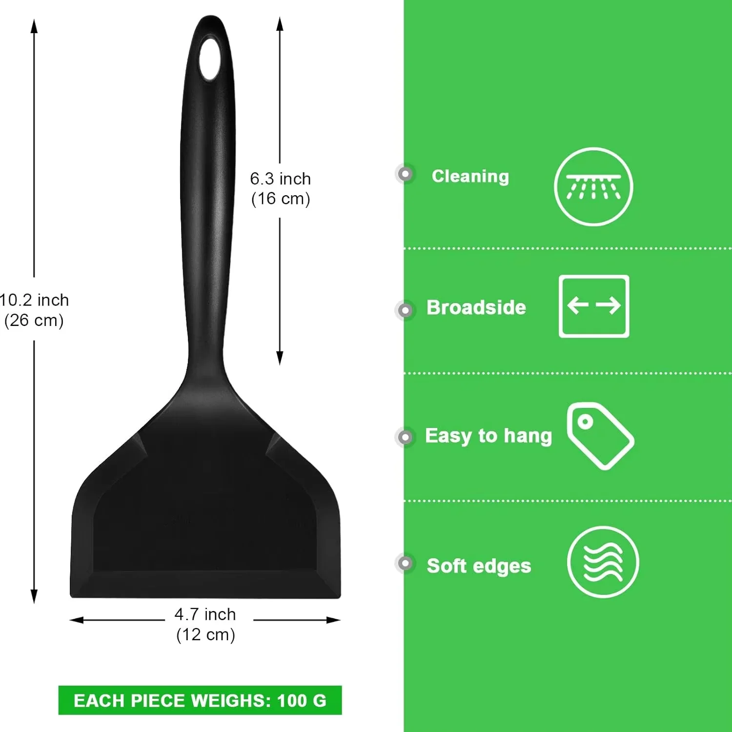 Okonomiyaki Spatula - Anti-aanbakpanspatel, siliconen spatel met brede kop