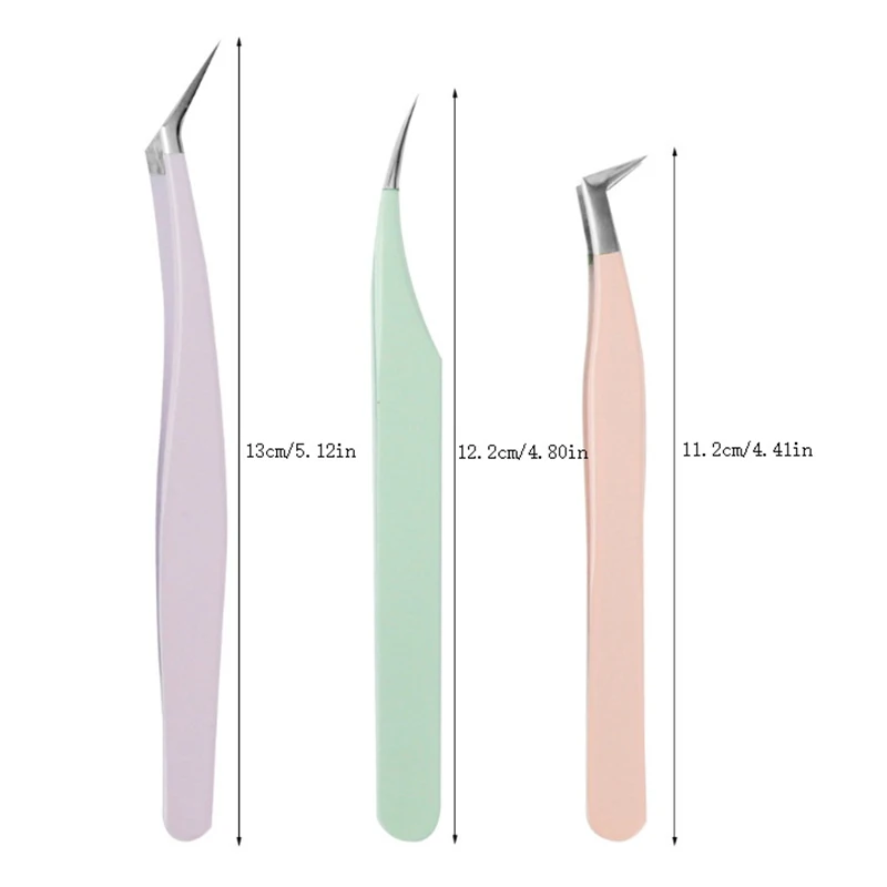 ملاقط من الفولاذ المقاوم للصدأ لتمديد رموش العين ، ملاقط عالية الدقة مضادة للساكنة ، جزء واحد