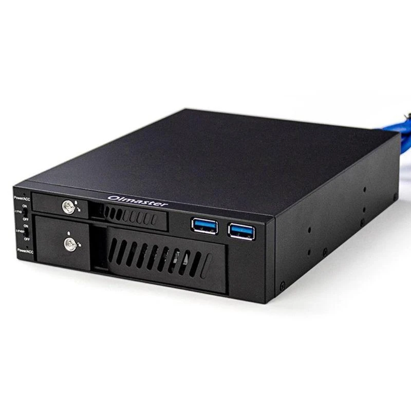

62KA MR-6203 Dual USB Optical Drive Mobile Rack Station Hard Disk Enclosure for 2.5/3.5Inch Internal HDD SSD Case Box