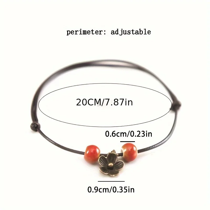 Beaded Ceramic Bracelet String For Women Men Flower Bohemia Ethnic Vintage Jewelry Lovers Fashion Birthday 2024 Party Gift