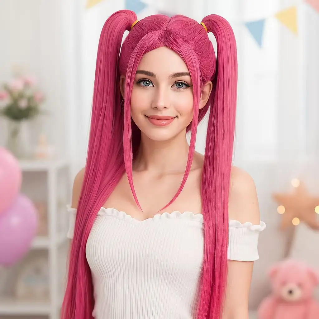 Women's Anime Wig -  Ombre Highlights, Lightweight and Comfortable Fit, Perfect for Cosplay, Parties, and K-Pop Fans