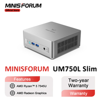 MINISFORUM Mini PC UM750L Slim AMD Ryzen 5 7545U Mini PC Windows 11 Pro LPDDR5 16GB 1TB SSD Support DP WiFi 6E Gaming Computer