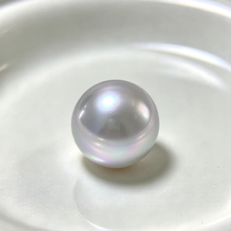 Natural 14-15mm Silver Grey Pearl, Round Shape, Loose Pearl for Jewelry Making Undrilled