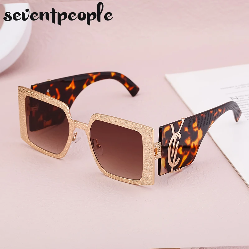 Classic Oversized Square Sunglasses Women Big Frame 2024 Luxury Brand Designer New Vintage Shield Sun Glasses For Ladies Eyewear