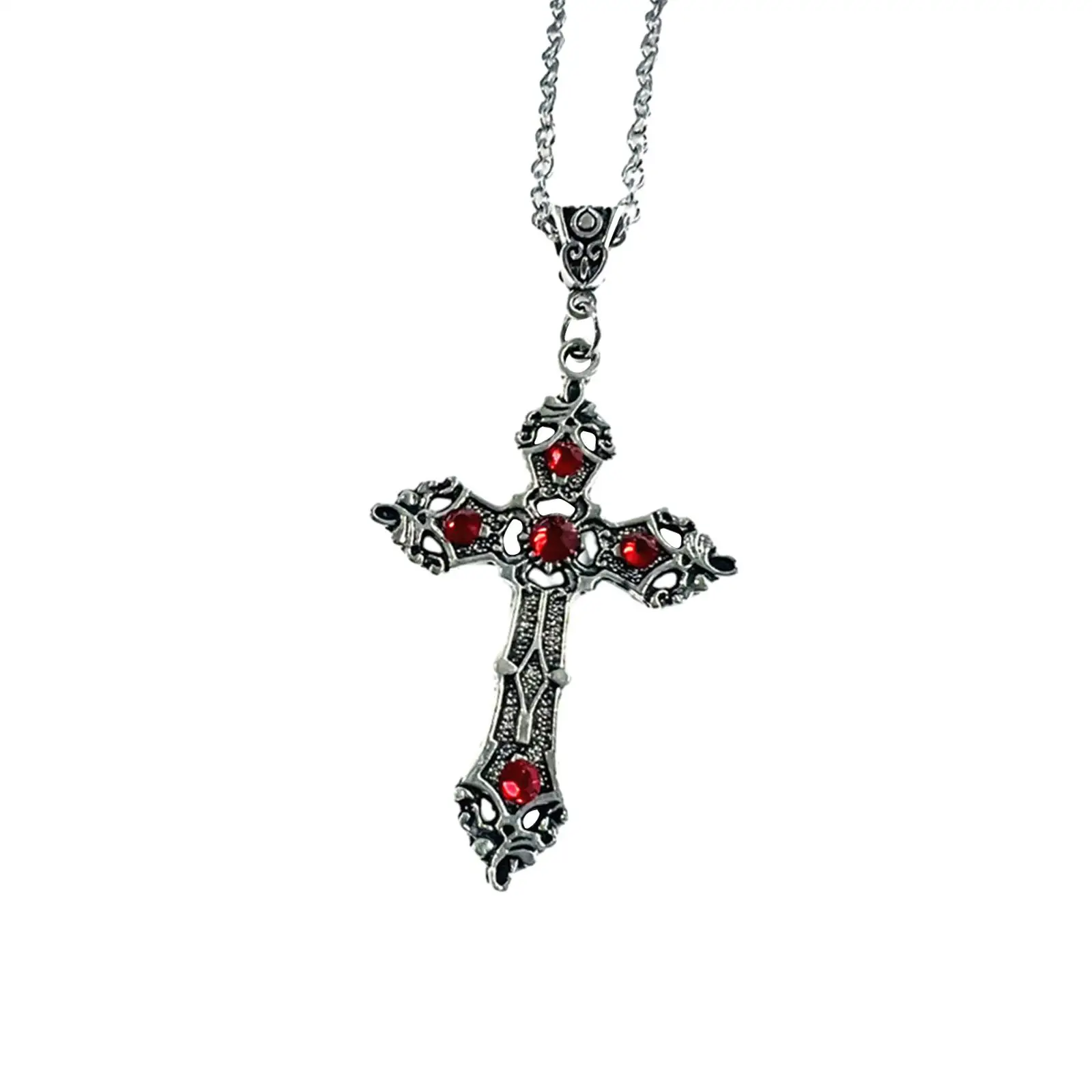 

Cross Pendant Necklace Alloy Retro Faith for Men Women Goth Jewelry Cross Choker for Christmas New Year Baptism Party Halloween