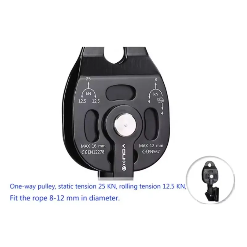 Eenrichtingsgereedschap met zelfsluitende katrol, aluminiumlegering voor transport van zwaar voorwerpen en moeiteloos optrekken