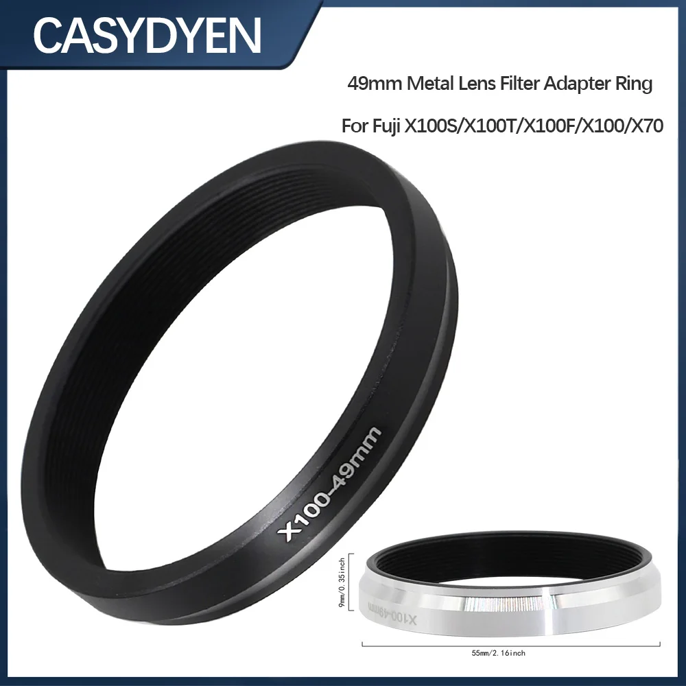 49mm Metal Lens Filter Adapter Ring For Fuji X100S/X100T/X100F/X100/X70 Conversion Lens Replace Adapter Ring