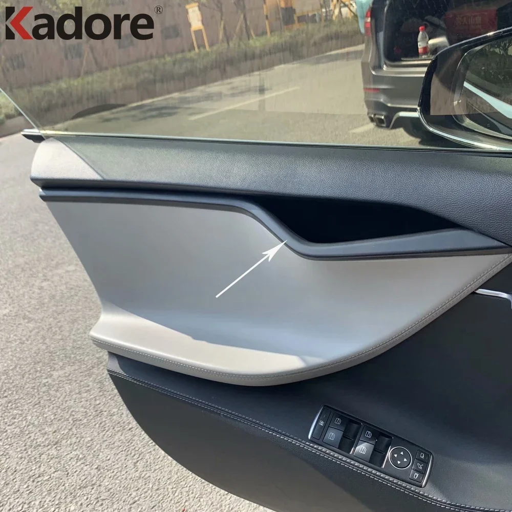 For Tesla MODEL S 2017-2020 Carbon Fiber Car Door Decoration Moulding Cover Trim Strip Protection Stickers Interior Accessories