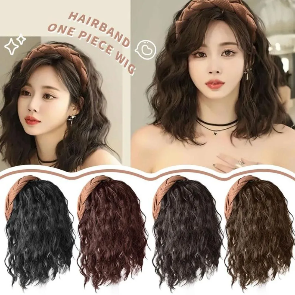 

Cute Long Wavy Curly Headband U-Shape Natural Wig Clip Hair Extension Hairpieces Synthetic Women