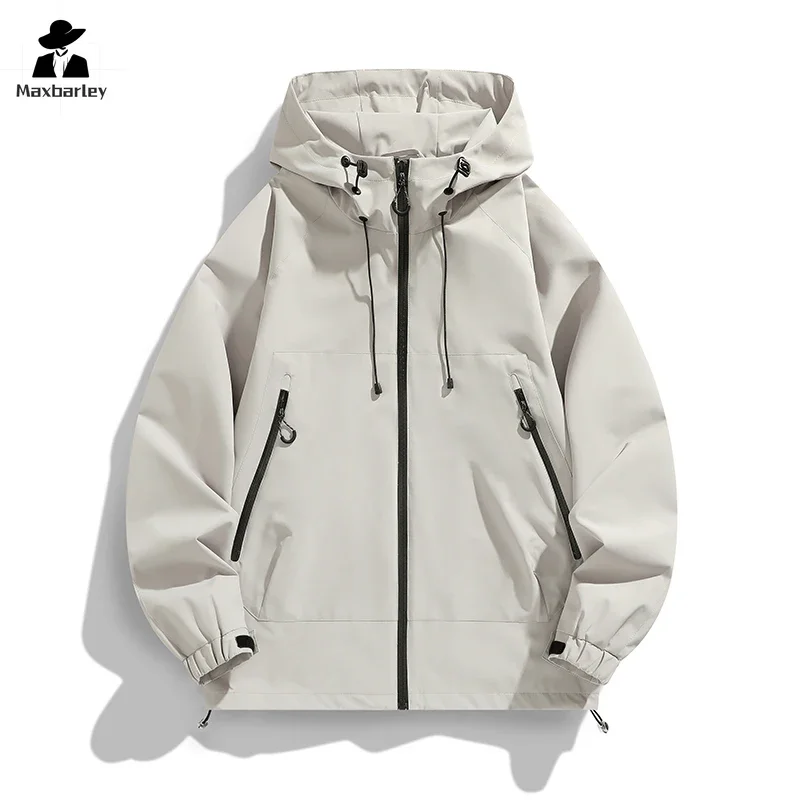 Techwear Windbreaker Men's Autumn Casual Waterproof Wear-resistant Mountaineering Jacket Riding Clothing Rainproof Hooded Coat