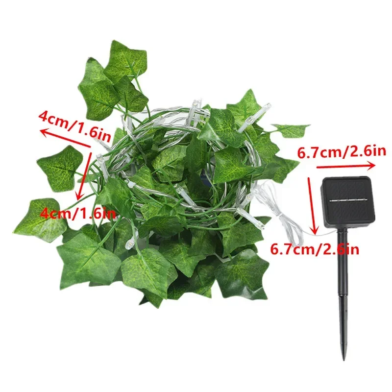 2/5/10 M Solar Fairy Lights LED Solar Artificial Ivy Leaf Led String 8 Modes Solar Outdoor Light for Garden Wedding Party Decor