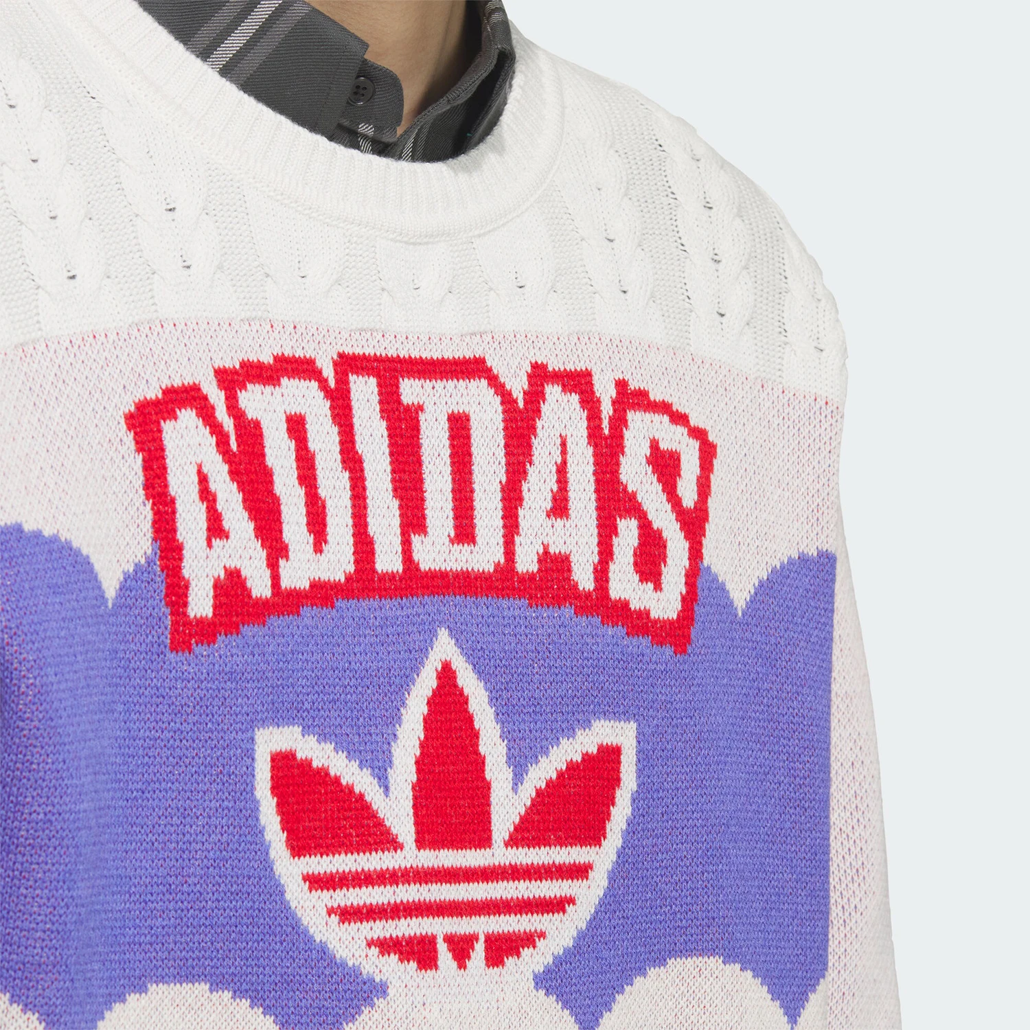 アディダス公式オーセンティック ユニセックス ルーズ ラウンドネック プルオーバー セーター JL8366