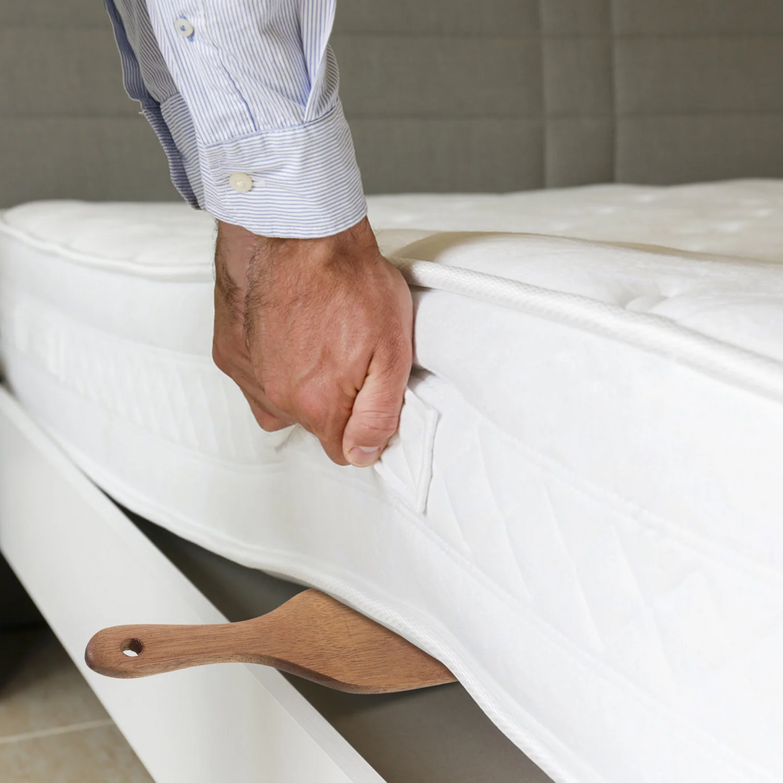 

2 pcs Mattress Lifter Wooden Bed Lifting Tool For Changing Sheets Reduces Back Strain Bed Making Assistant Household Storage