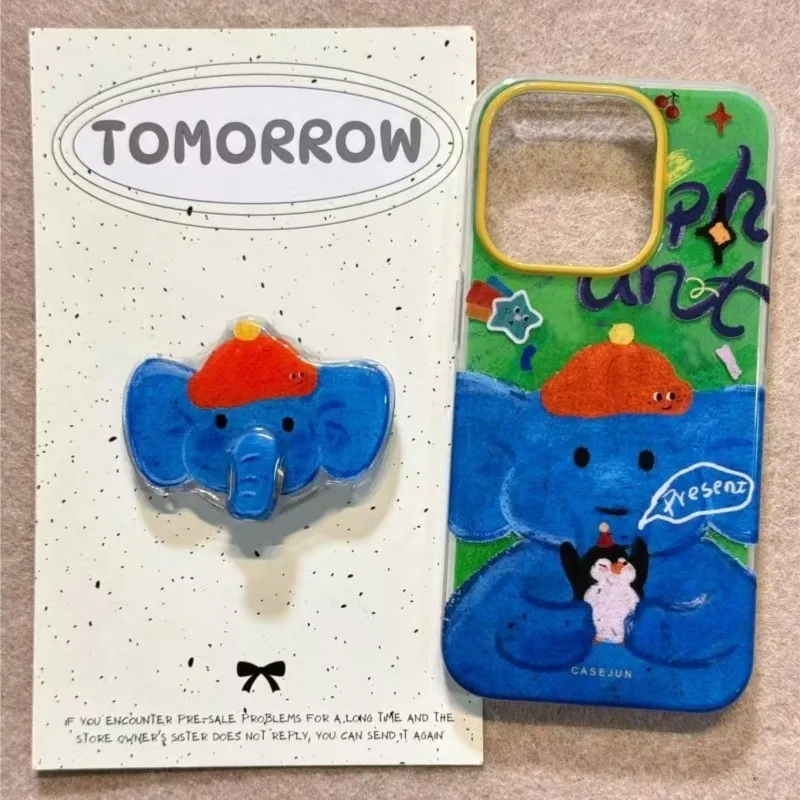 

Корейский милый животный слон, магнитный держатель для телефона, подходит для беспроводной зарядки телефонов MagSafe, магнитный кронштейн для iPhone, держатель