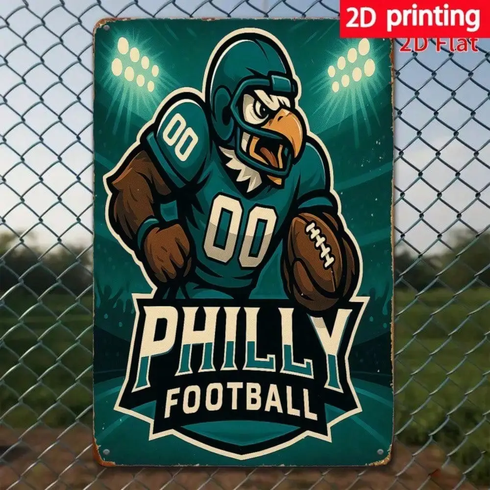 8x12 Inch 2D Flat Iron Wall Sign for Sports Fan, Vibrant Metal Decor for Man Cave Garage, No Electricity Needed