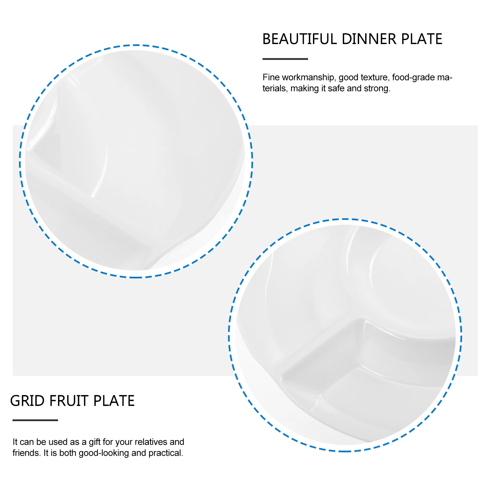 

Five-grid Dining Plate Sub- Five-compartment Dish Fruit Quantitative Serving Dog