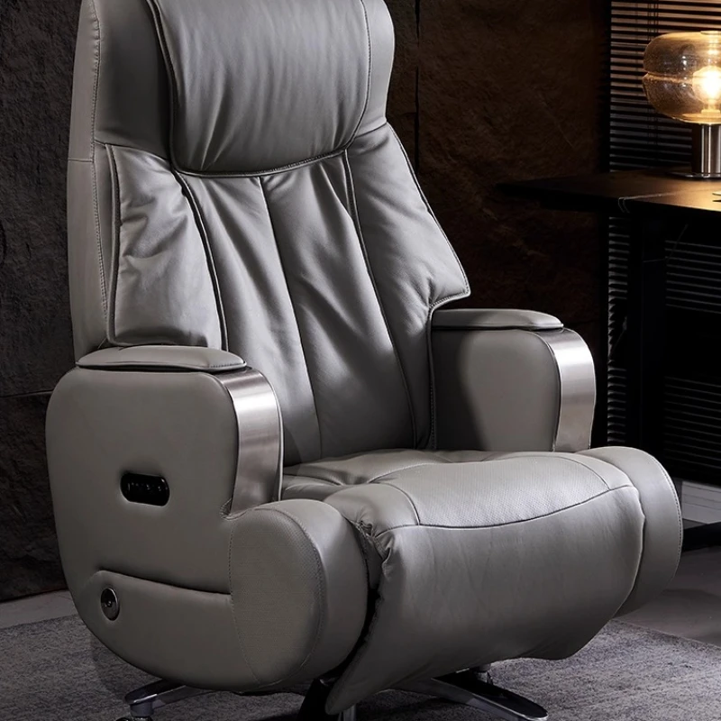 

Smart shoulder and neck rolling massage leather boss chair