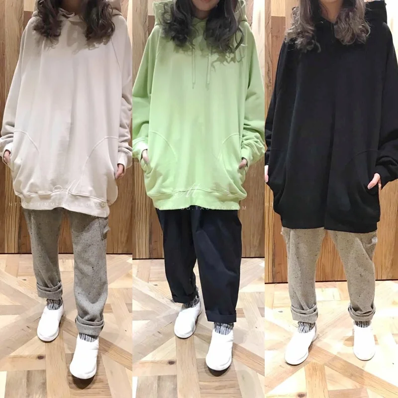 

Spring 2025 New Cotton Hoodie Oversized Comfortable Long Sve Color Crew Ne Sweatirt Women's Faion entials
