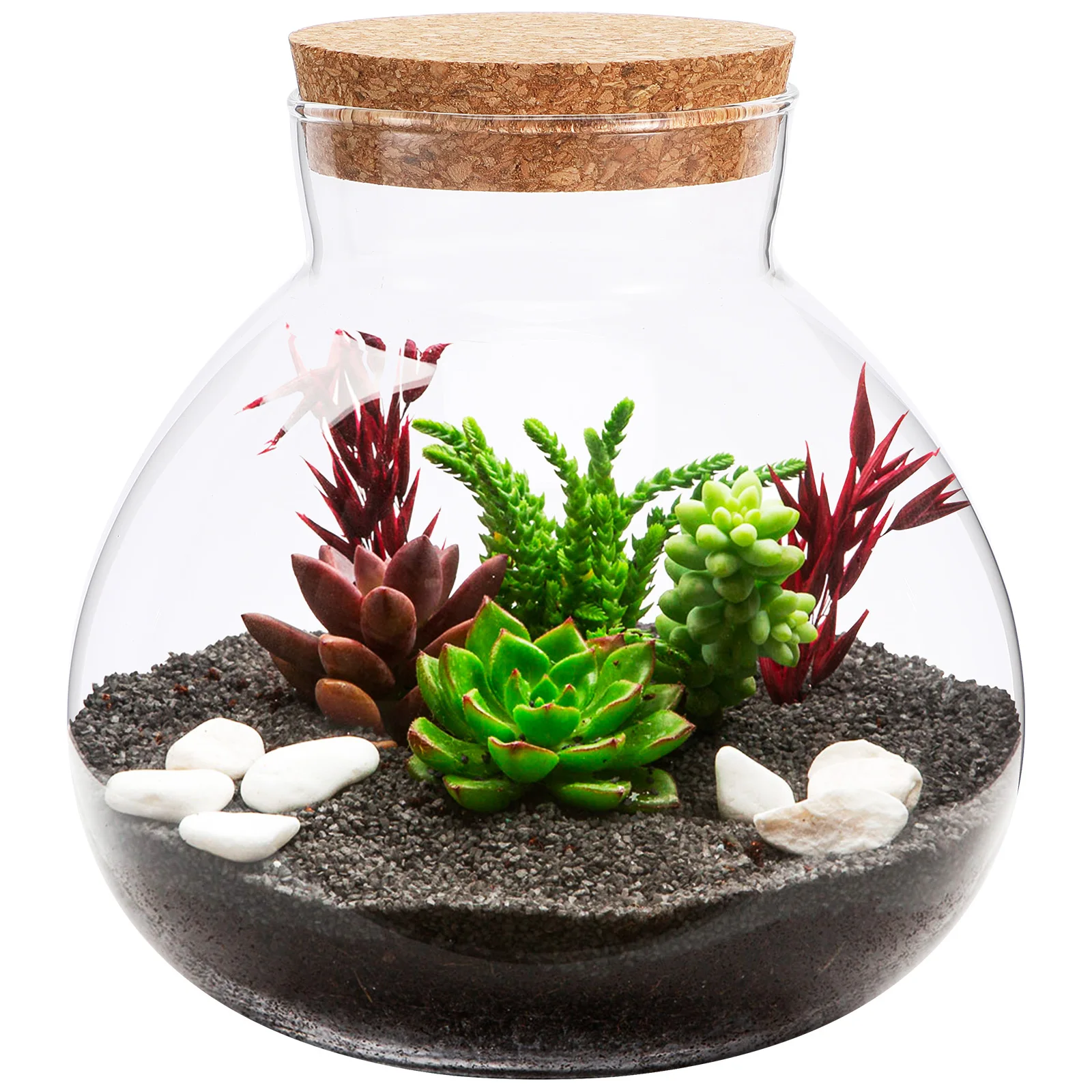 

Landscape Ecological Bottle 15cmx16cm Cork Round Glass Sealed Jar Transparent eco-bottle Storage Tank Decoration