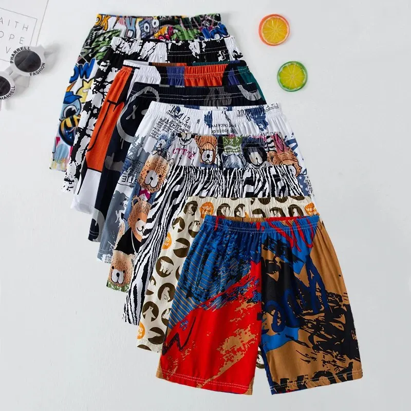 Summer CHILDREN\'S Thin Beach Pants Boys and Girls Casual Joker Shorts Thin Home Pants Five Pants.