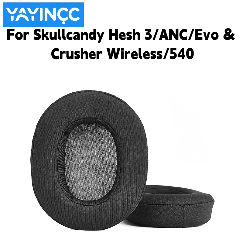 Ersatz-Ohrpolster aus Yoga-Gewebe, die nie abblättern, für Skullcandy Hesh 3/ANC/Evo & Crusher Wireless/540 Kopfhörer, Reparaturteile – Detail 2