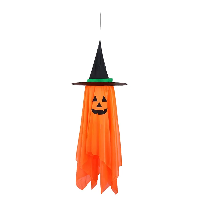 Halloween Decorations Orange Pumpkin Wizard Hat Halloween Decor Hanging Pumpkin Ornaments for Home Indoor Outdoor