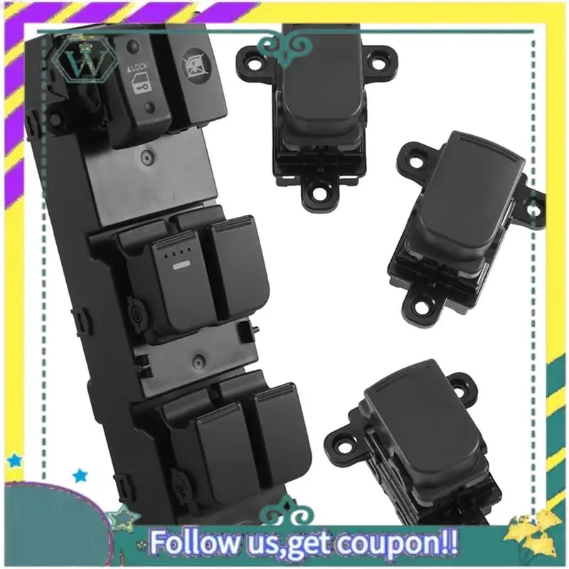 

A82U-93570-2X000 93580-2K000 Black Window Switch For Kia Soul 2010-2013 Front Left Front Right Rear Left Rear Right