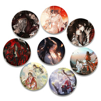 Heaven Official's Blessing Brooch on Backpack, Handmade Round Brooches, Xie Lian Hua Cheng Pins, Anime Icon Badges for Clothes