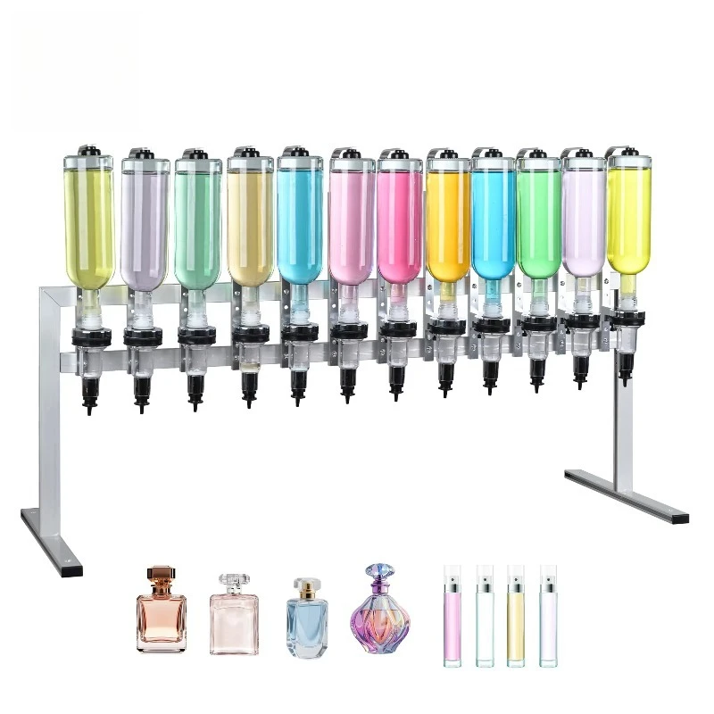 12 head perfume deep-fried dough sticks bottle dispenser bracket, with glass faucet, suitable for perfume shops and weddings