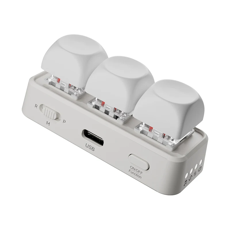 Teclado Bluetooth mini HanLinYue branco Free3 com suporte para navegação vertical curta, virar páginas e Kob