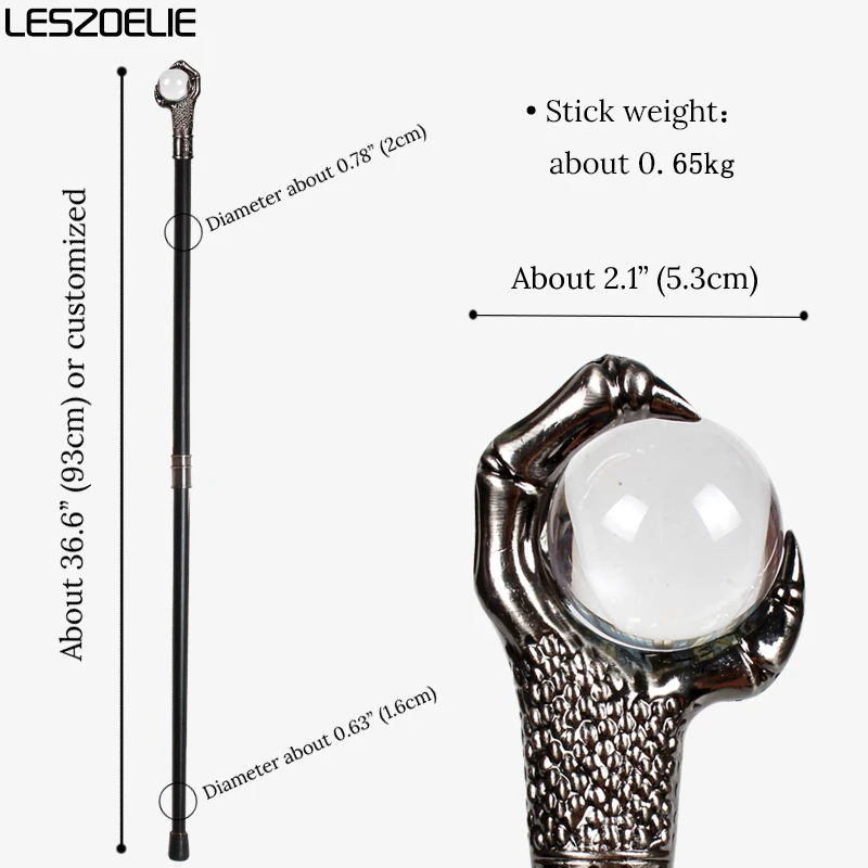 10 ألوان فاخرة التنين مخلب عصا للمشي مع كريستال الكرة رجل أنيق موضة قصب النساء حفلة تأثيري عصي للمشي الفتيات #4