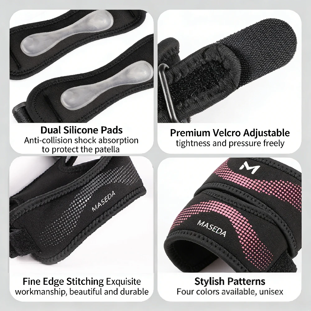 Patella Tendon Knee Strap - Knee Support Braces with Open Patella, Neoprene Lightweight Stabilizer for Women Men,Running,Sports